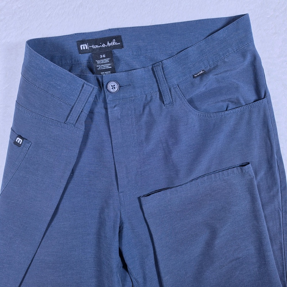 TravisMathew 78928-00 Mens 36x32 Blue Spandex Stretch Golf Performance Pants